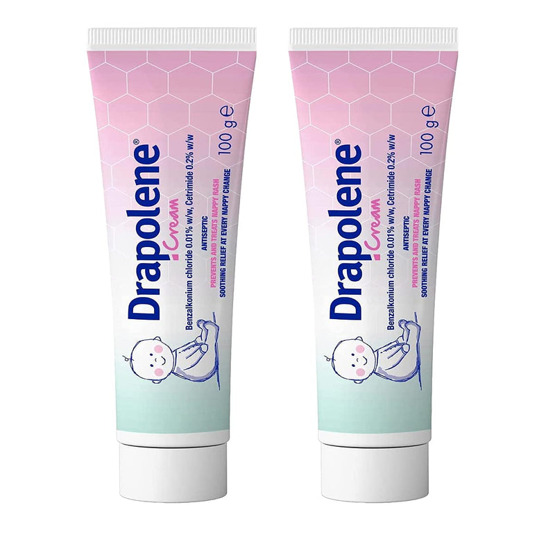 [Australia] - 2 x Drapolene® Cream 100g Tube | Prevents and Treats Nappy Rash | Soothes and Protects Baby's Bottom from Newborn Onwards 