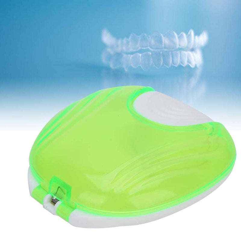 [Australia] - Retainer Case, Portable Large Retainer Cases for Orthodontic Retainer, Invisalign, Mouth Guard and Denture Storage, Tight Snap Lock, Light and Easy (green) green 