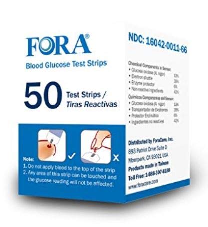 [Australia] - Glucose/Hematocrit/Hemoglobin (3in1) Test Strips x 50 for use ONLY with The FORA 6 Multi Parameter Meter 