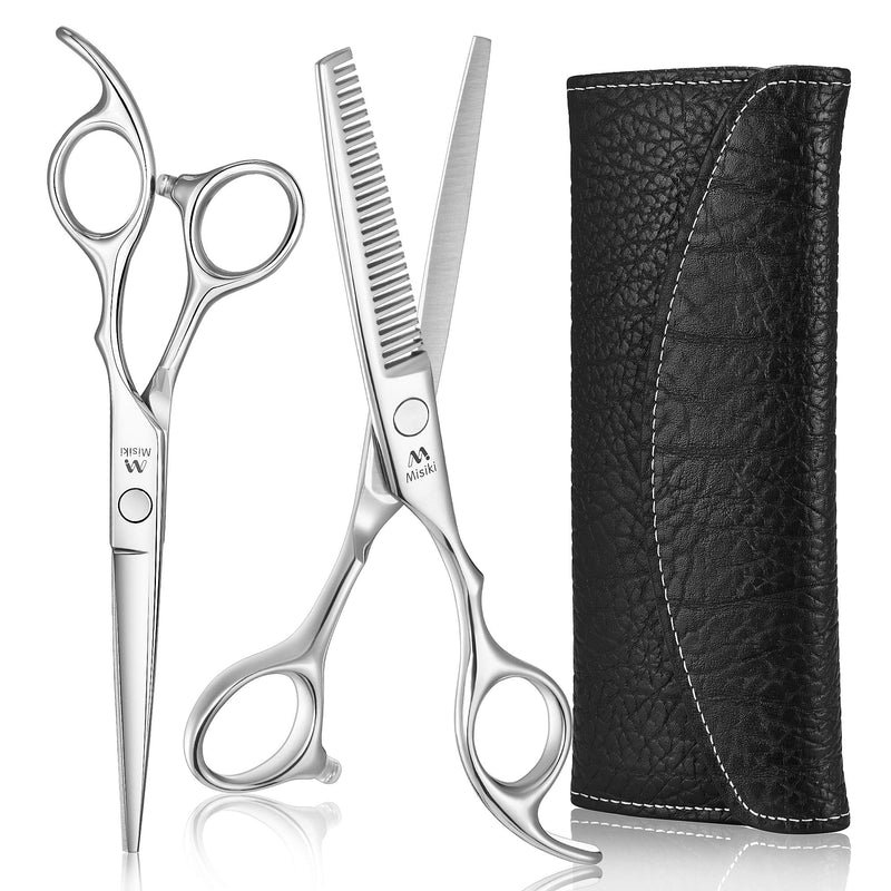 [Australia] - Misiki Hairdressing Scissor Professional Hair Cutting Teeth Shears Kit Stainless Steel Haircut Scissors Thinning/Texturizing Hair Styling Scissors for Salon Barber, Men, Women, Children and Adult 