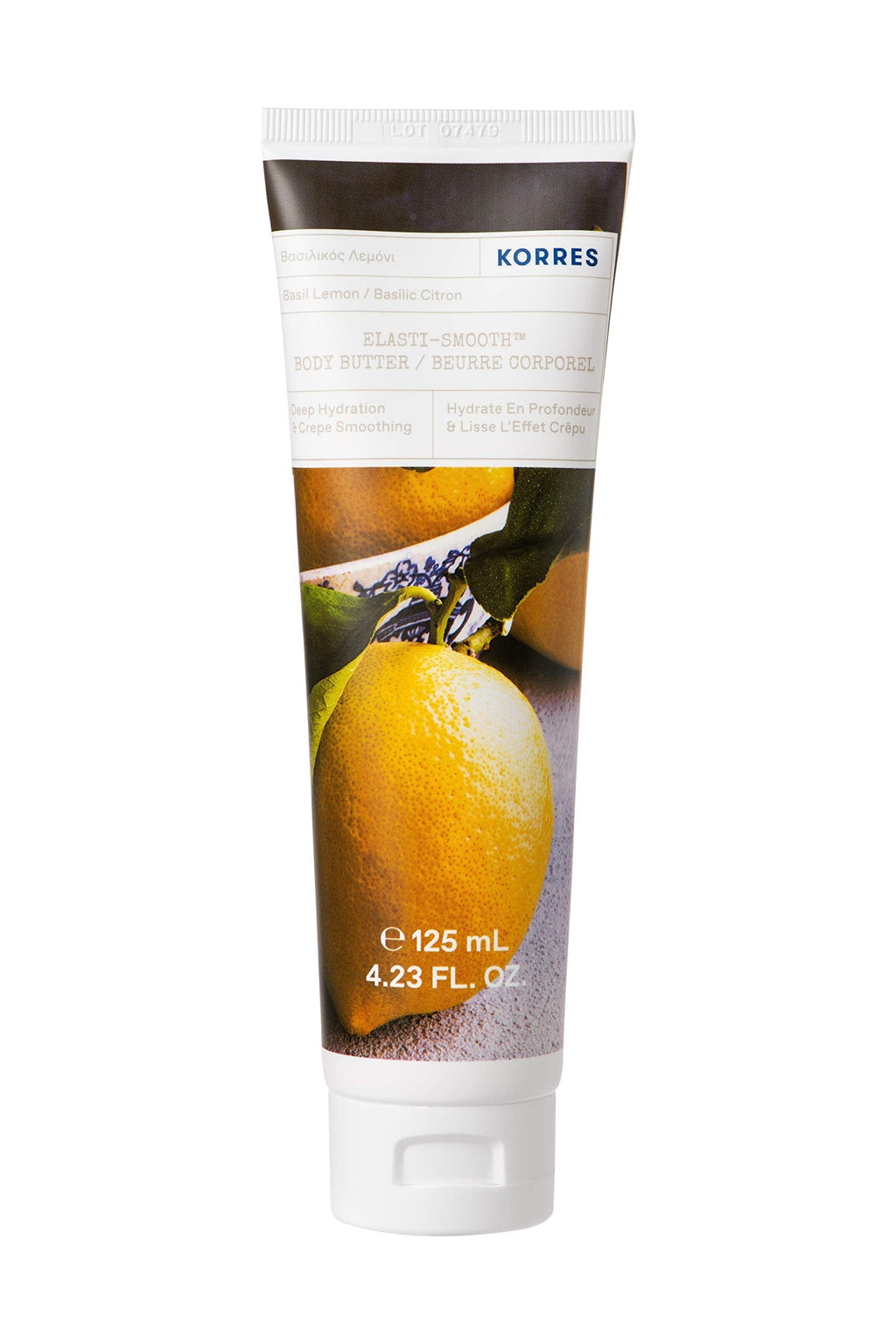 [Australia] - Korres Basil Lemon Elasti-Smooth Body Butter, 125 ml (Pack of 1) 