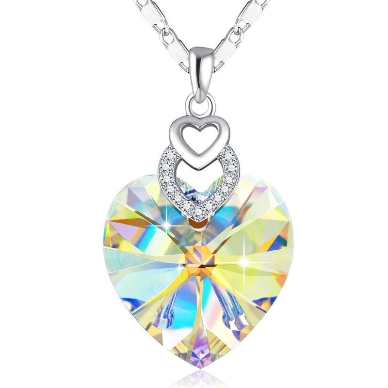 [Australia] - SUE'S SECRET 3 Heart Necklace Crystals from Austria for for Women Girls Pendant with Elegant Box Anniversary Jewelry Gift for her D_Aurora Golden 