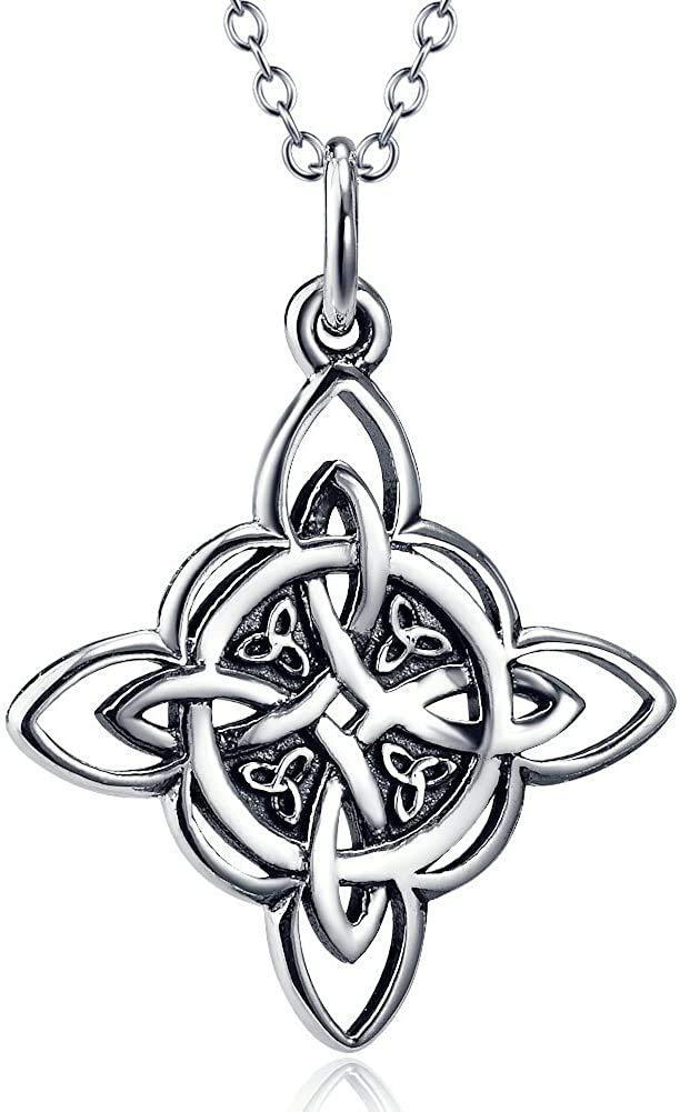 [Australia] - Celtic Triquetra Knot Jewelry 925 Sterling Silver Pendant Necklace for Women 18" 