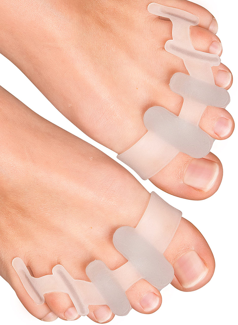 [Australia] - YogaMedic® Toe Separators for Overlapping Toes [6Pcs] to Relax Toes, Improved Gel Silicone, 0% BPA, One-Size, Spreader 