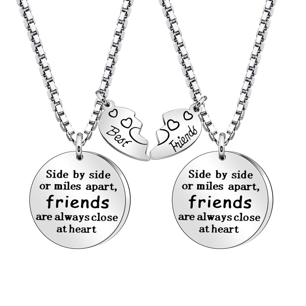 [Australia] - Coagurmes 2pcs BFF Best Friends Necklace Set Long Distance Friendship Gifts No Matter Where Birthday Graduation New Year Christmas Gift 