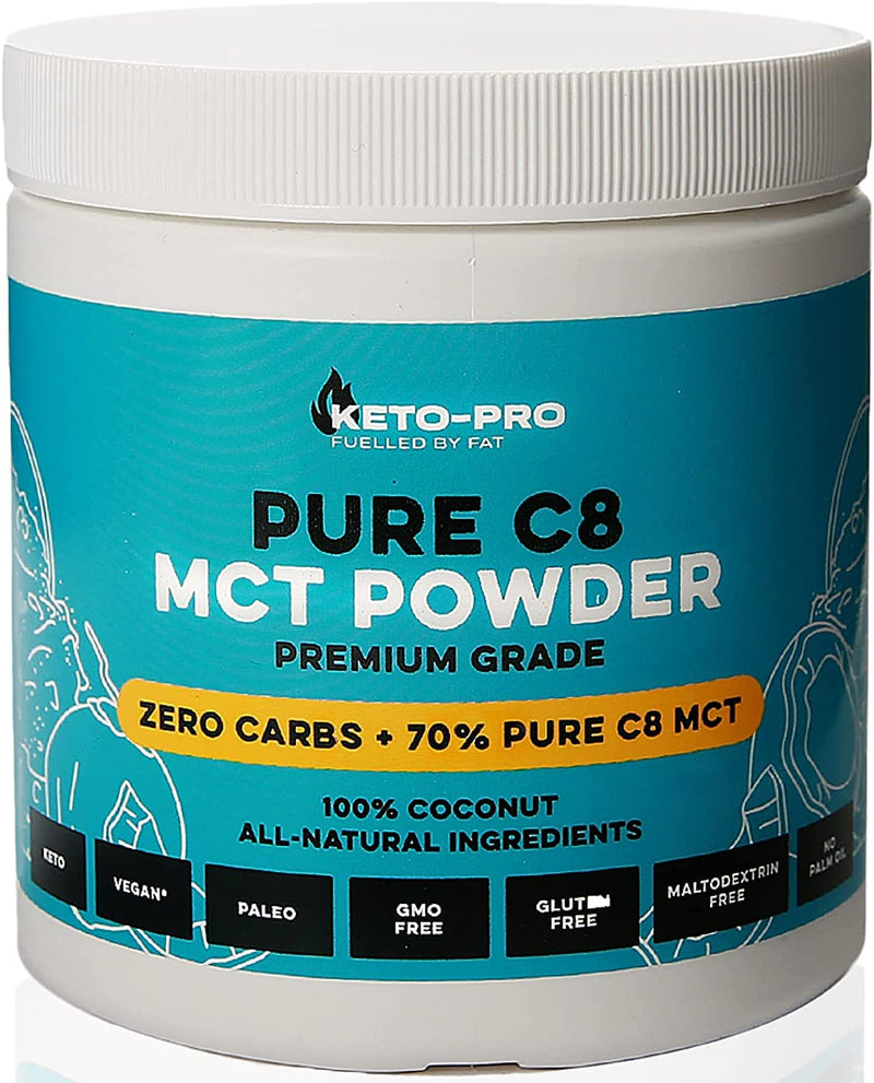 [Australia] - Keto-Pro MCT Powder 250g | Most Ketogenic of All MCT's | Purest, Premium C8 Keto Creamer Ideal in Coffee | Suitable for Paleo & Vegan Diets | Gluten & Palm Oil Free | Pure Caprylic Acid 