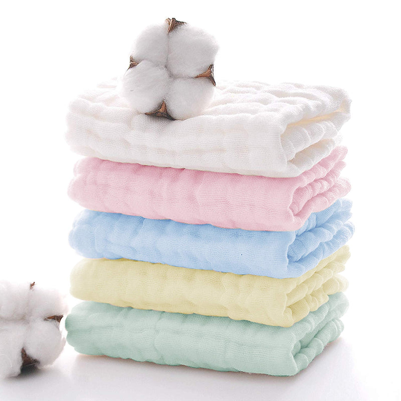 [Australia] - Muslin Cloths for Baby 5 Pack (UK Company) Burp Cloths Newborn Essentials 100% Cotton Organic Washable 