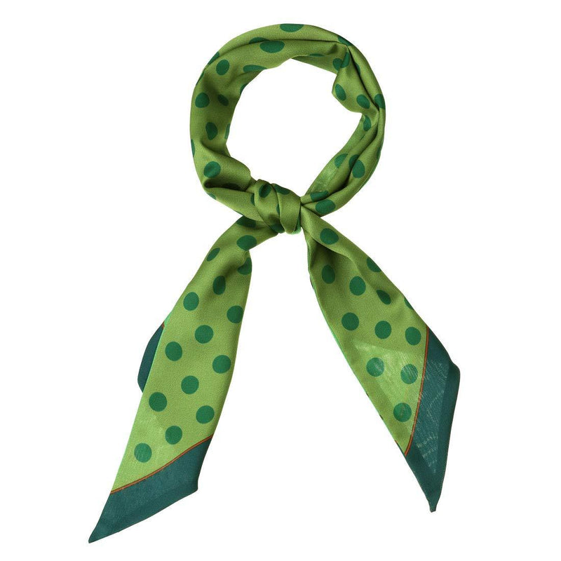 [Australia] - sourcing map Women Polka Dots Skinny Scarf Neck Scarves Double Sided Print Neckerchief Hairband 150 x 13cm / 59.06 x 5.12 inches(L*W) Green 