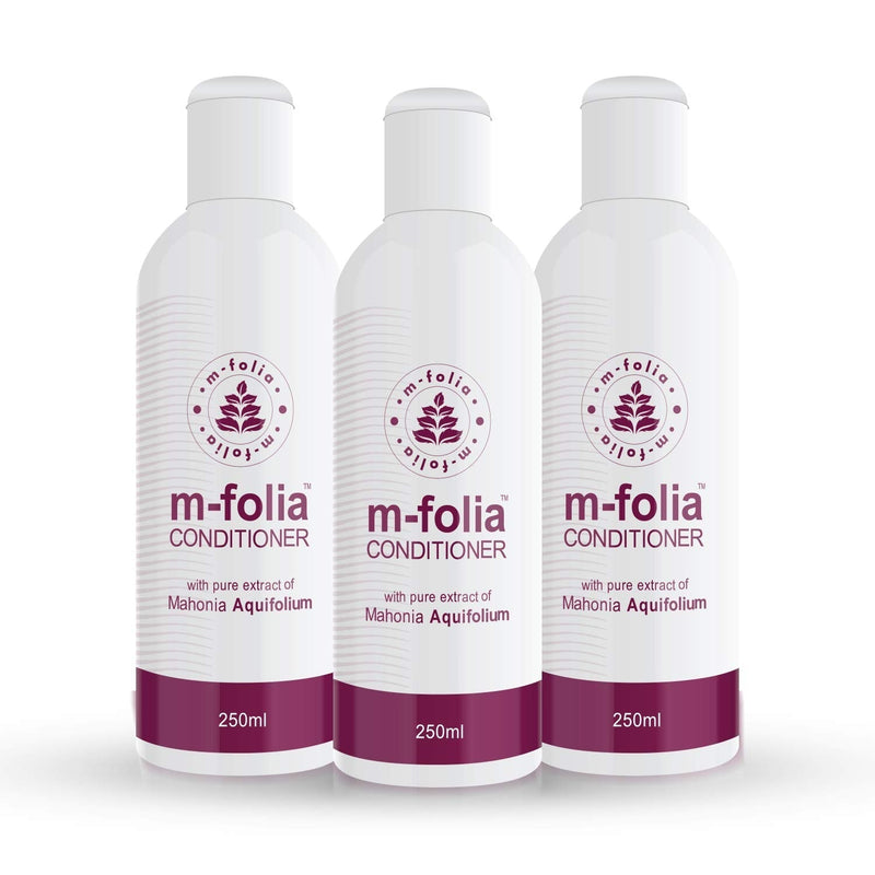 [Australia] - M-FOLIA Conditioner Multipack 3x 250ml. A Light Cream Rinse Conditioning Treatment for Scalp Psoriasis and Eczema containing Pure Extract of Mahonia Aquifolium and a Special Blend of Aromatherapy Oils 