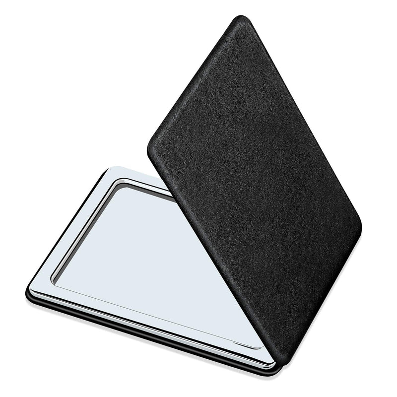 [Australia] - Compact Mirror for Men, Women and Girls, Black Travel Folding Vanity Makeup Mirrors for Purse,Handbag and Pocket, Portable Double-Sided Magnifying Cosmetic Mirror without Distortion 