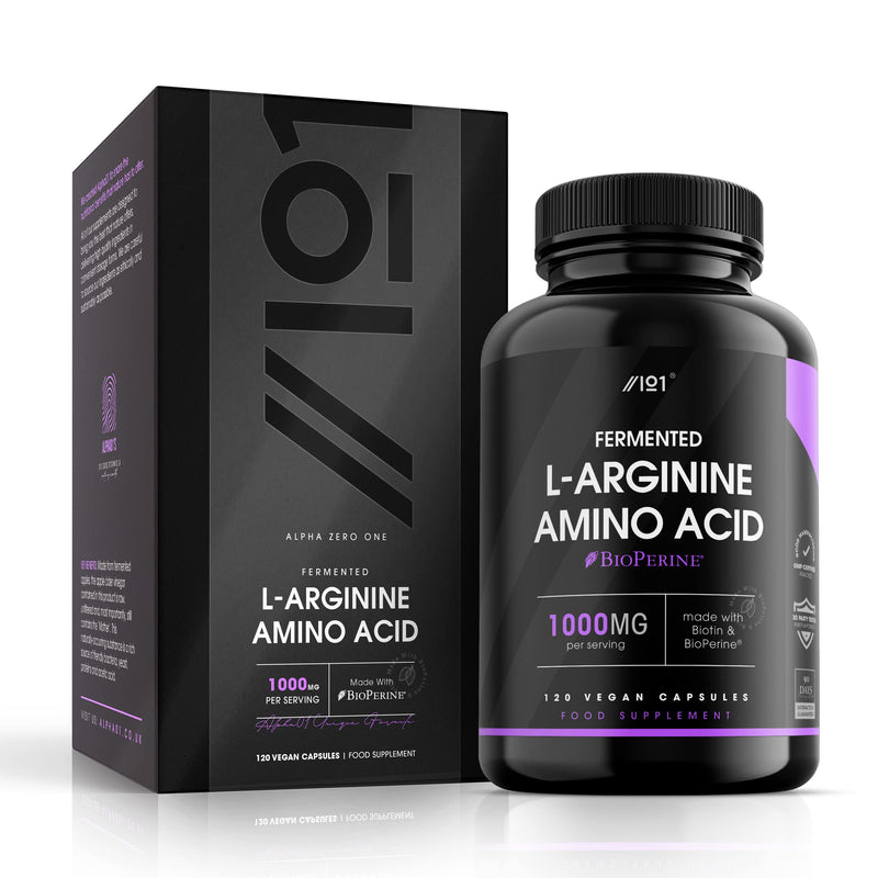 [Australia] - Fermented L-Arginine with BioPerine® & Biotin 1000mg - Potent Amino Acids - Non-GMO, Gluten Free, 120 Vegan Capsules 120 Count (Pack of 1) 