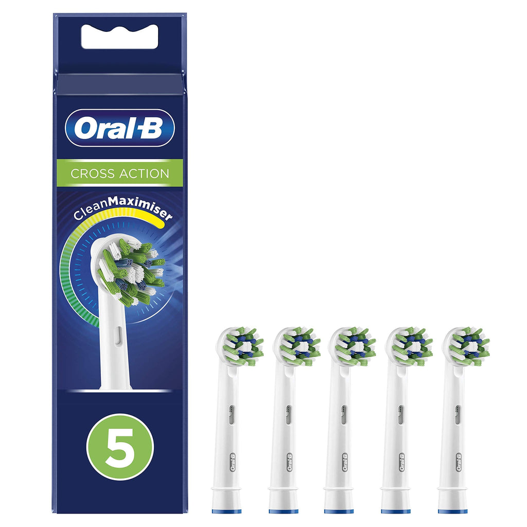 [Australia] - Oral-B CrossAction Electric Toothbrush Heads with Clean Maximiser Technology (Pack of 5) 5 Count (Pack of 1) 