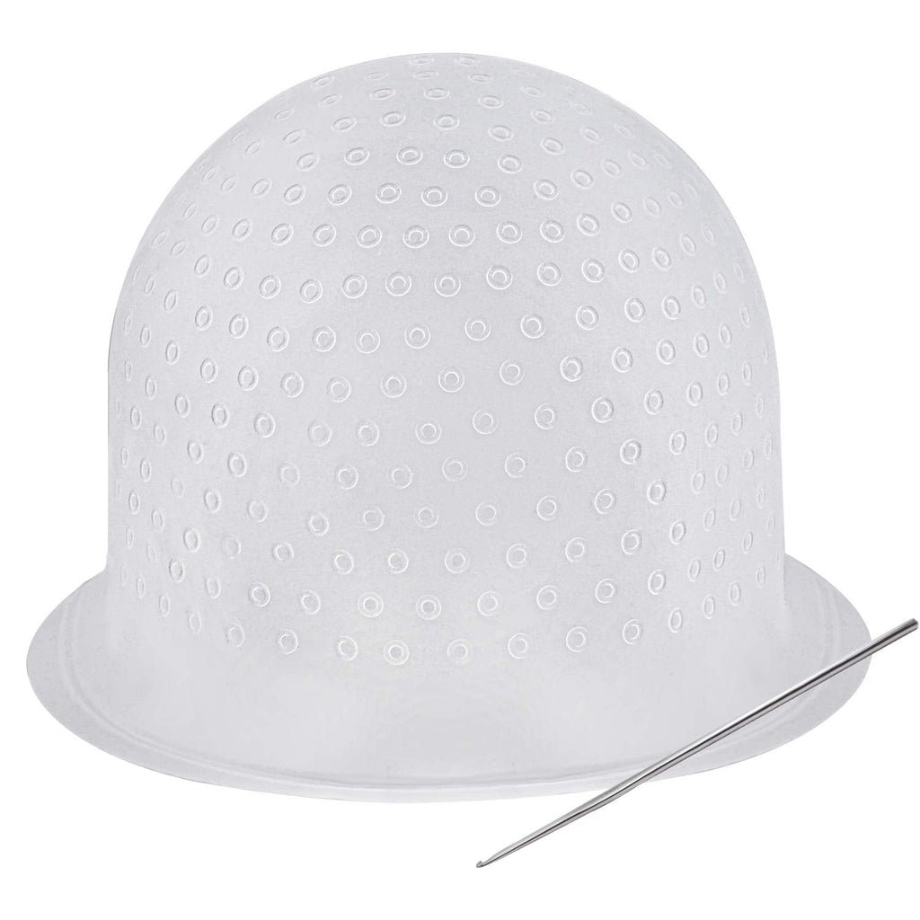 [Australia] - Cooraby Highlight Caps Highlighting Frosting Cap, Reusable Silicone Hair Coloring Hat, Frosting Coloring Hat, Highlight Caps Hair Coloring Highlighting Cap with Coloring Hair Hook white 