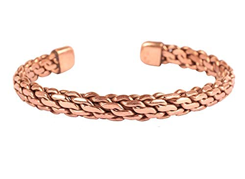 [Australia] - Touchstone Indian Beautifully Hammered Magnetic Healing Copper Peace Chakra Yoga Meditation Mantra Jewelry Bracelet for Women and Men. Copper 11 