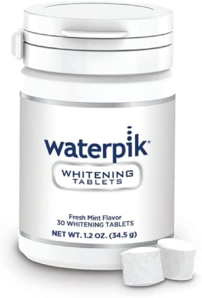 [Australia] - Waterpik Whitening Water Flosser Tablets, Teeth Whitening Tablets for Waterpik Whitening Flosser, Fresh Mint Flavour, Compatible with Waterpik WF-05 and WF-06 Models, Pack of 30 Tablets 