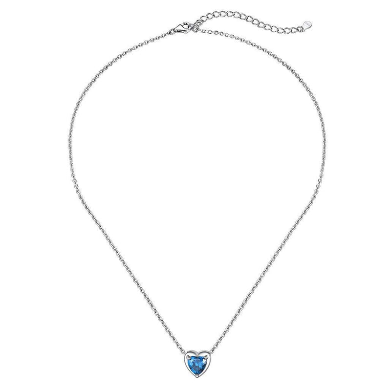 [Australia] - Silvora Birthstone Pendant Necklace, Sterling Silver Month Stones Necklaces for Women, Birthday Gift Charms Girls S925 Teens Jewelry Heart-12. December Birthstone-tanzanite 