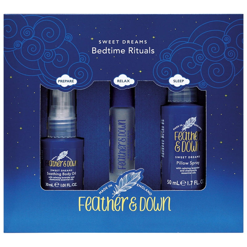 [Australia] - Feather & Down Sweet Dream Bedtime Rituals Gift Set (30ml Soothing body Oil, 50ml Pillow Spray & 10ml Relaxing Rollerball) - Create the perfect bedtime regime 