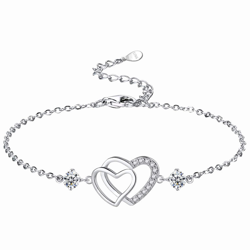 [Australia] - LYL.Adorer Jewellery Women,Silver Necklace/Bracelet/Anklet/Earrings,Swarovski Crystal,Gift for Her A:Bracelet 