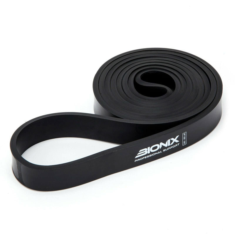 [Australia] - Bionix Pull Up Assistance Bands - Thick, Heavy & Long Latex Exercise Resistance Training Loop Band Set Chin Up Assist, Stretching, Workout, Powerlifting, Yoga Pilates, Legs Glutes Toning - Boost Mobility & Strength For Men and Women Black 
