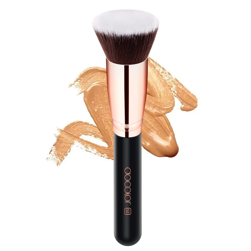 [Australia] - Docolor Makeup Brush Foundation Brush for Liquid Makeup kabuki Foundation Brush Flat Top Liquid Foundation Brush Perfect for Blending Flawless Base Classic Black 