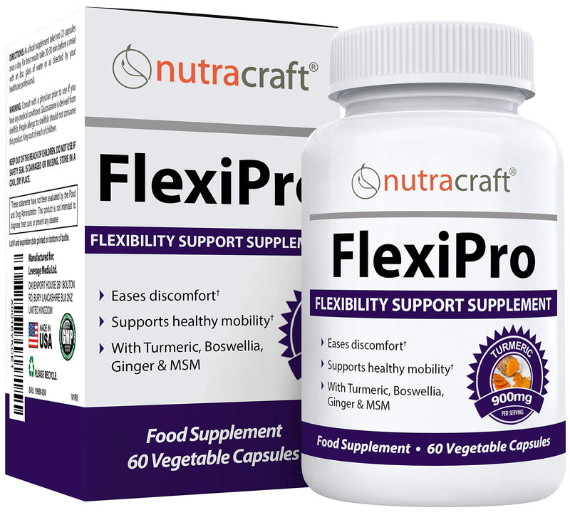 [Australia] - FlexiPro #1 Natural Pain Supplement | 11-in-1 Stiffness, Mobility & Flexibility Support | Turmeric, MSM, Ginger, Chondroitin, Boswellia & Bromelain | 60 Vegetable Caps 