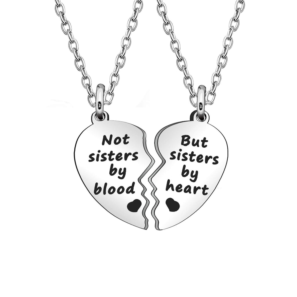 [Australia] - 2 Pcs Matching Heart Sisters Necklaces Best Sister Ever Gift Birthday Gift for Sister Daughter Friend Couples Necklace Set (156) 