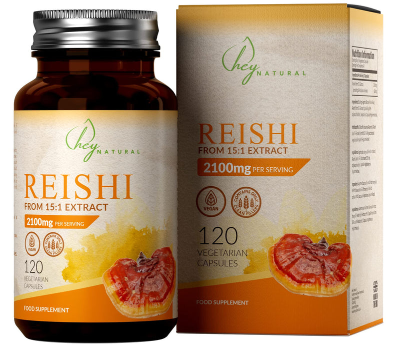 [Australia] - HN Reishi Mushroom Extract Capsules | High Dose 2100mg (15:1 Extract) Per Serving | 120 Adaptogen Mushroom Supplements | Clean Fillers | Non GMO, Gluten, Dairy & Allergen Free 