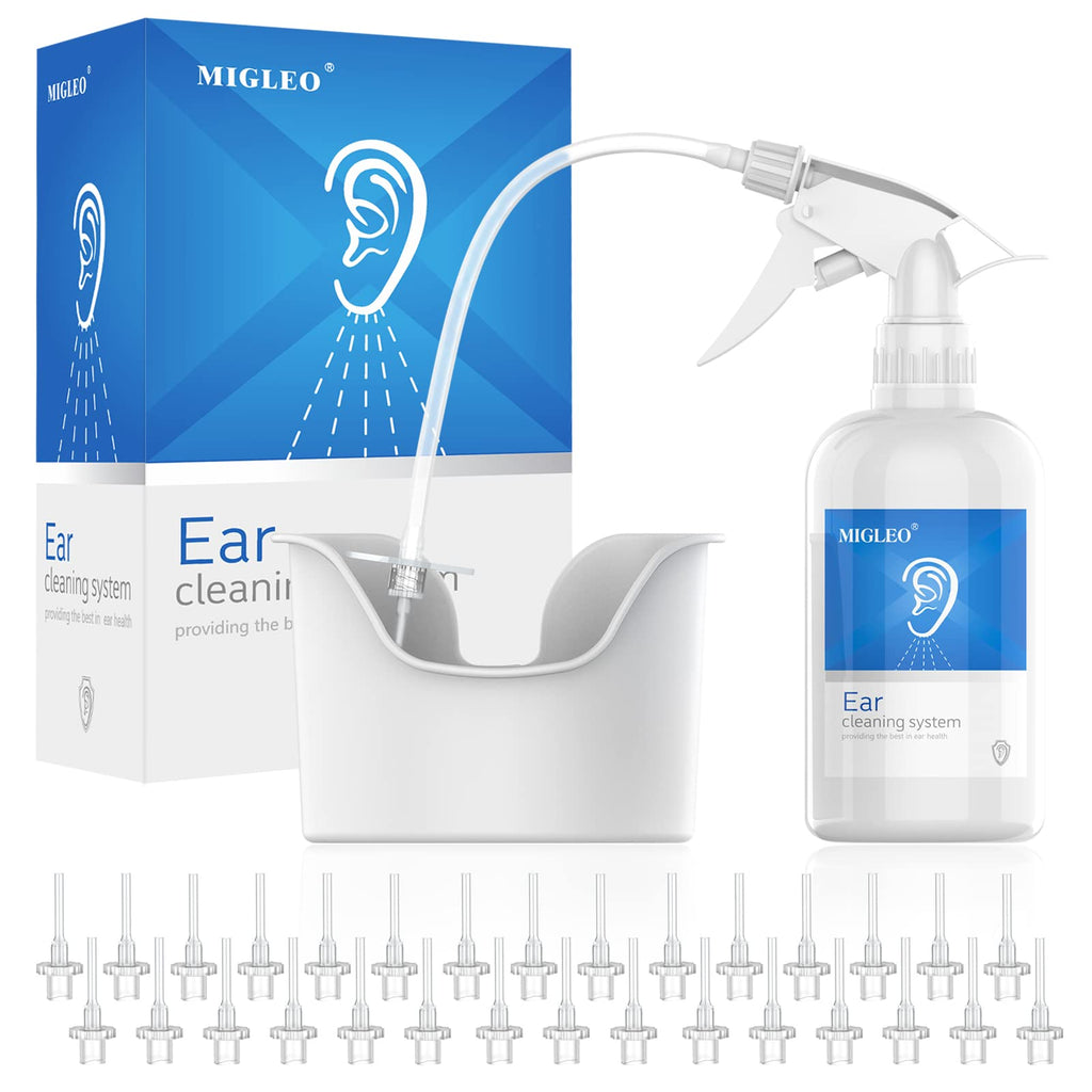 [Australia] - Ear Wax Removal Kit, BVN 500ml Ear Wax Removal Tool, Ear Cleaner for Removing Ear Wax for Adults & Kids, Including Ear Washer Bottle, Ear Basin, 30 Piece Soft Disposable Tips 