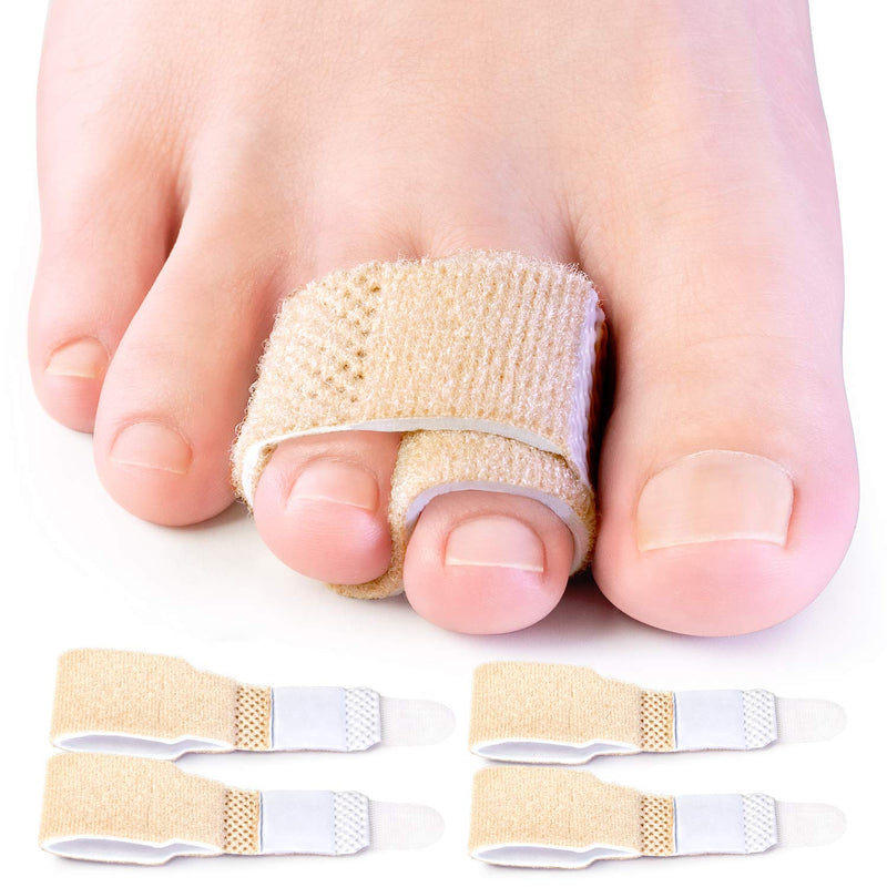 [Australia] - Bukihome Toe Bandage for Separating Curled Toes, Protecting Curved Toes and Hammertoes, Overlapping Toe Protector(4Packs) Yellow 