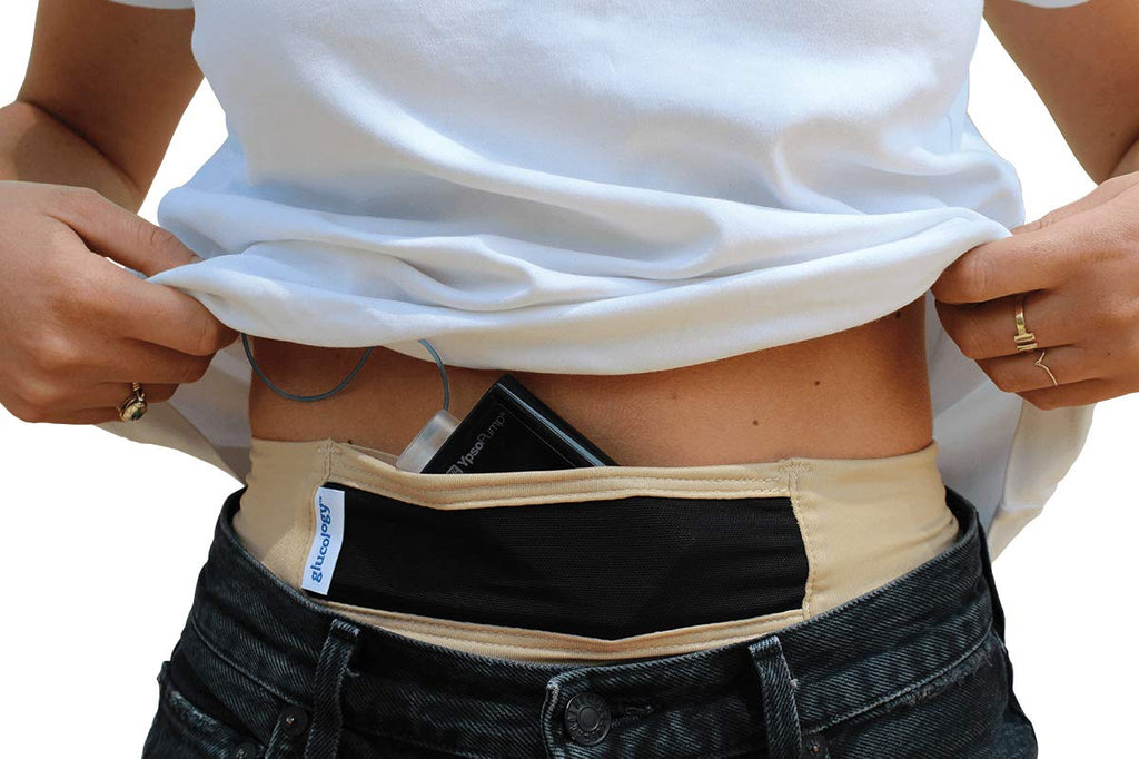 [Australia] - Glucology Insulin Pump Belt | Fanny Pack for Running or Travel - Diabetic Supplies and Accessories for Men and Women - Slim, Discreet Design (S - 48cm to 75cm, Beige)… Small 