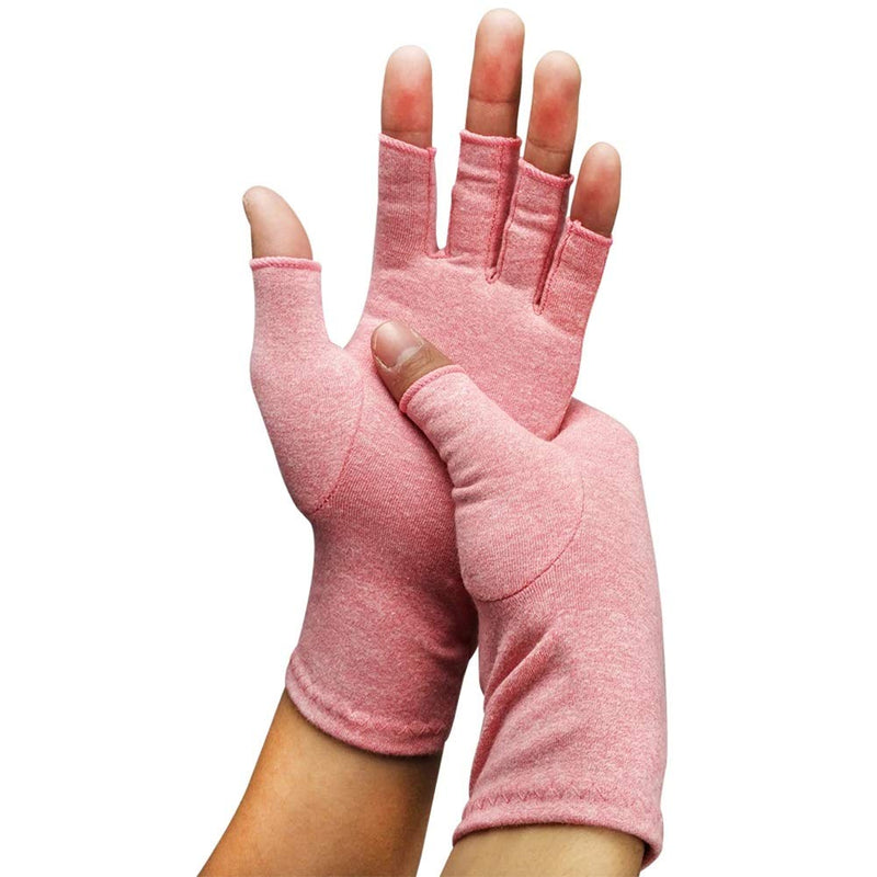[Australia] - VITTO Anti-Arthritis Gloves (Pair) - Providing Warmth and Compression to Help Increase Circulation Reducing Pain and Promoting Healing 1x Pair (Pink, S) Pink S (Pack of 2) 