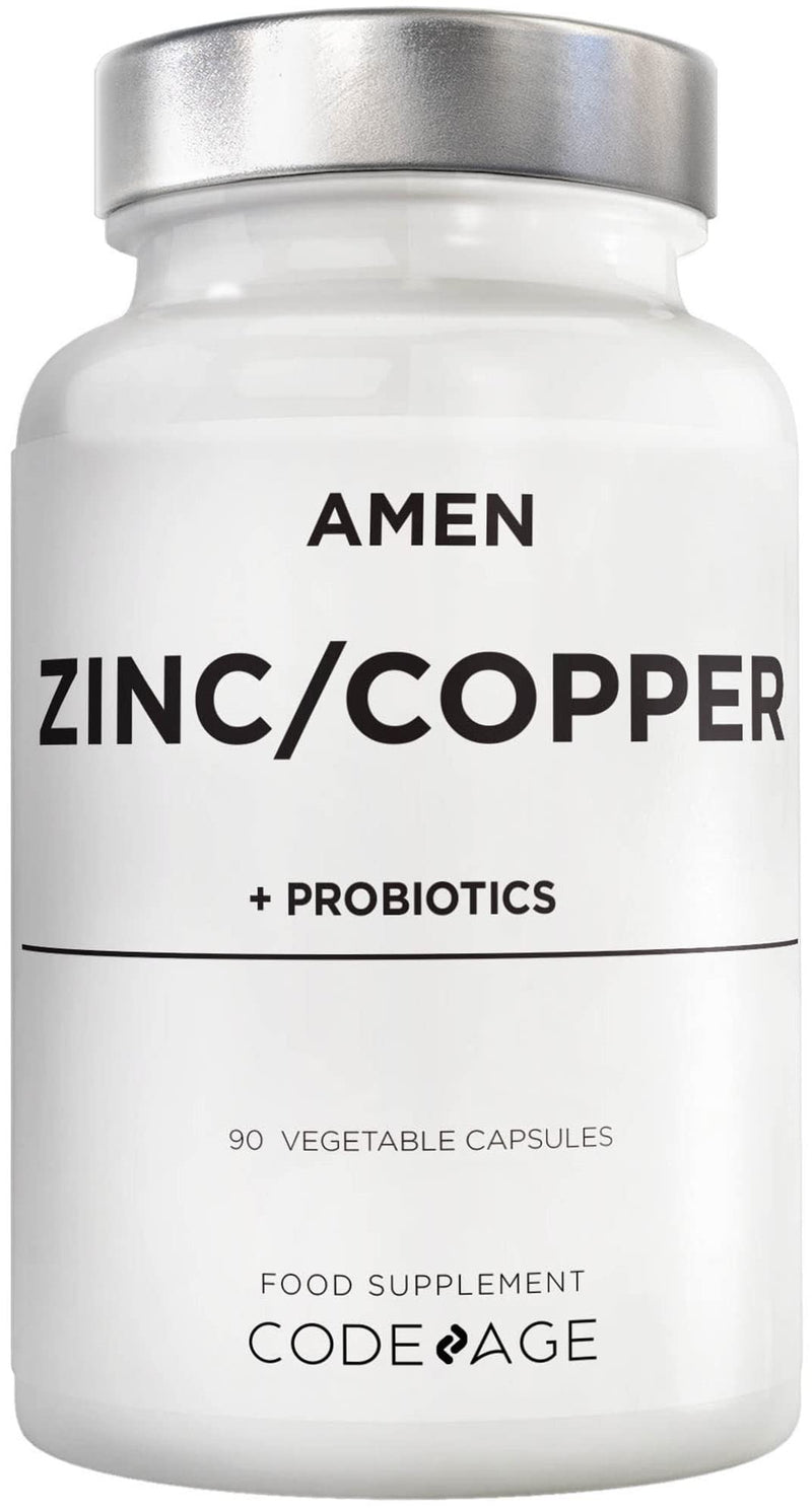 [Australia] - Zinc & Copper Supplement + Probiotics – 3 Months Supply – One Per Day - 50 mg Zinc Picolinate Vitamin Pills - Essential Minerals Supplements – 2 Billion CFUs Probiotic – Vegan, Non-GMO - 90 Capsules 