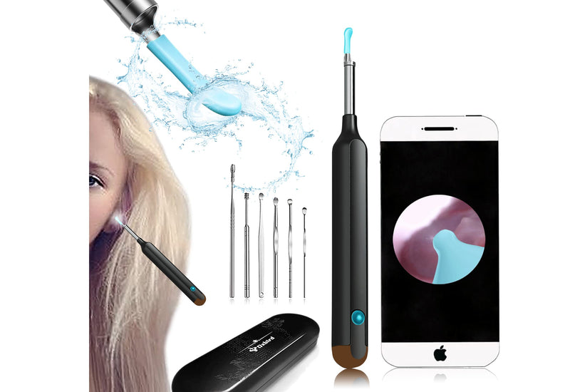 [Australia] - Oxbird(200-300W-PX) HD Wireless Otoscope with Light Ear Wax Camera, Ear Wax Remover Removal Cleaner Cleaning Kit, Suitable for Apple/Android, Dad and Madam Artifact,Perpetual Commitment Black 