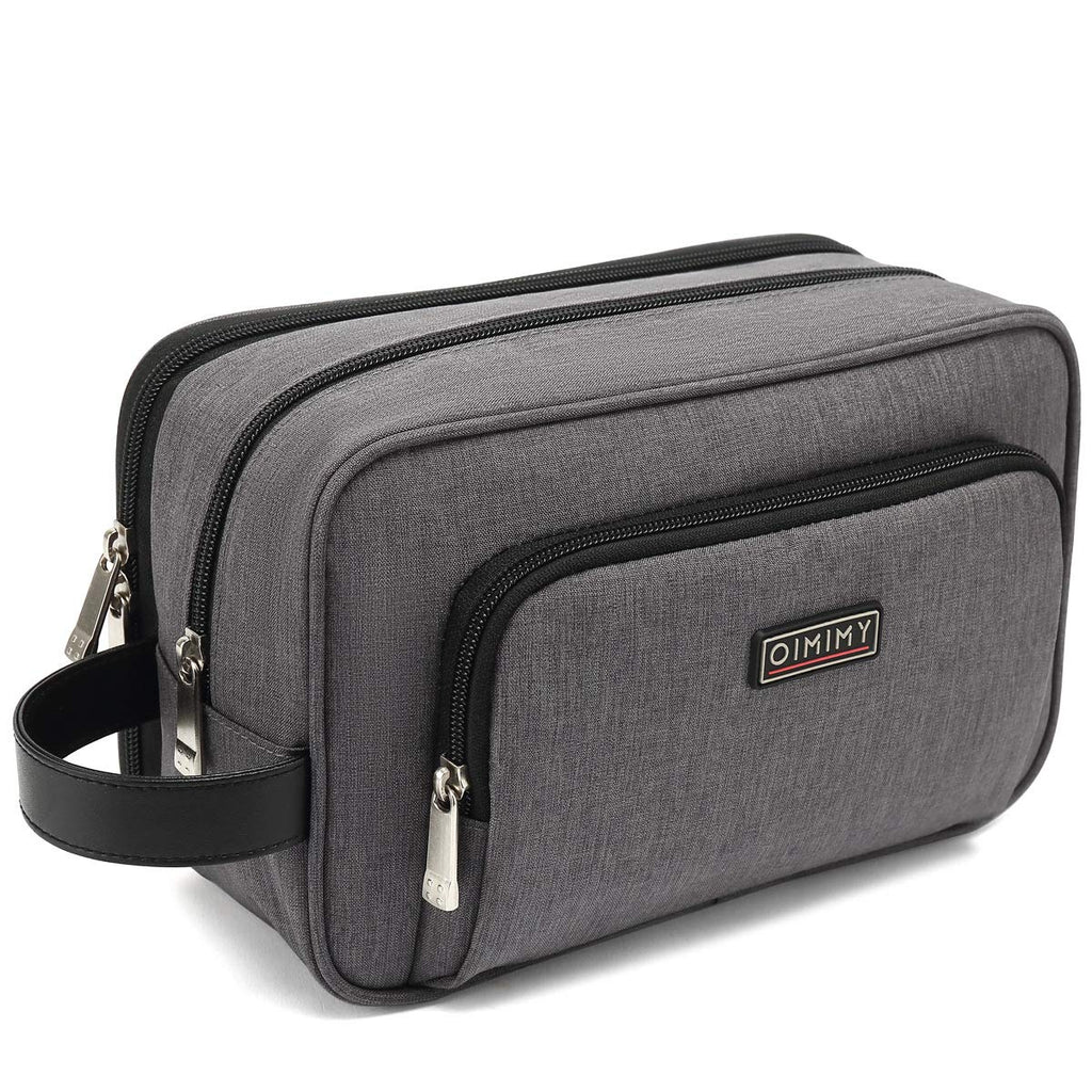 [Australia] - Mens Wash Bag Toiletry Bag Travel Dopp Kit Shaving Shower Bathroom Bag Waterproof Toiletries Cosmetic Makeup Organizer Women Girl with 3 Compartments Gray 