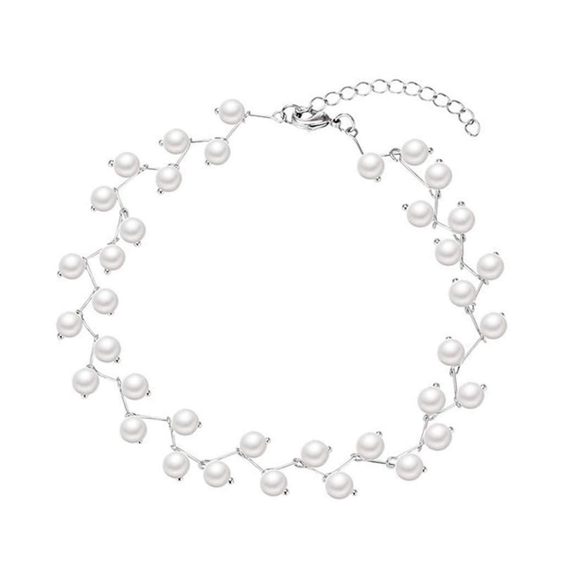 [Australia] - White Pearl Choker Necklace for Women, Freshwater Pearl Necklace with Unique Design, Clavicle Chain with Fashion and Elegant Style, Jewellery for Women 