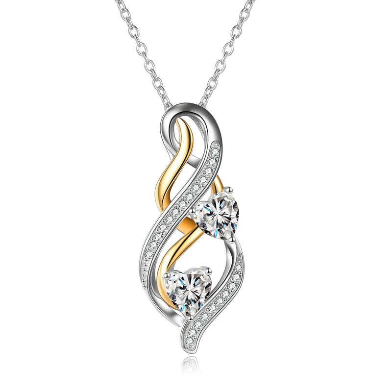 [Australia] - 925 Sterling Silver Infinity Drop Necklaces for Women,Mother Day Zirconia Pendant Necklace Chain Mum Birthday Jewellery Gifts For Women Girls Mum Daughter 