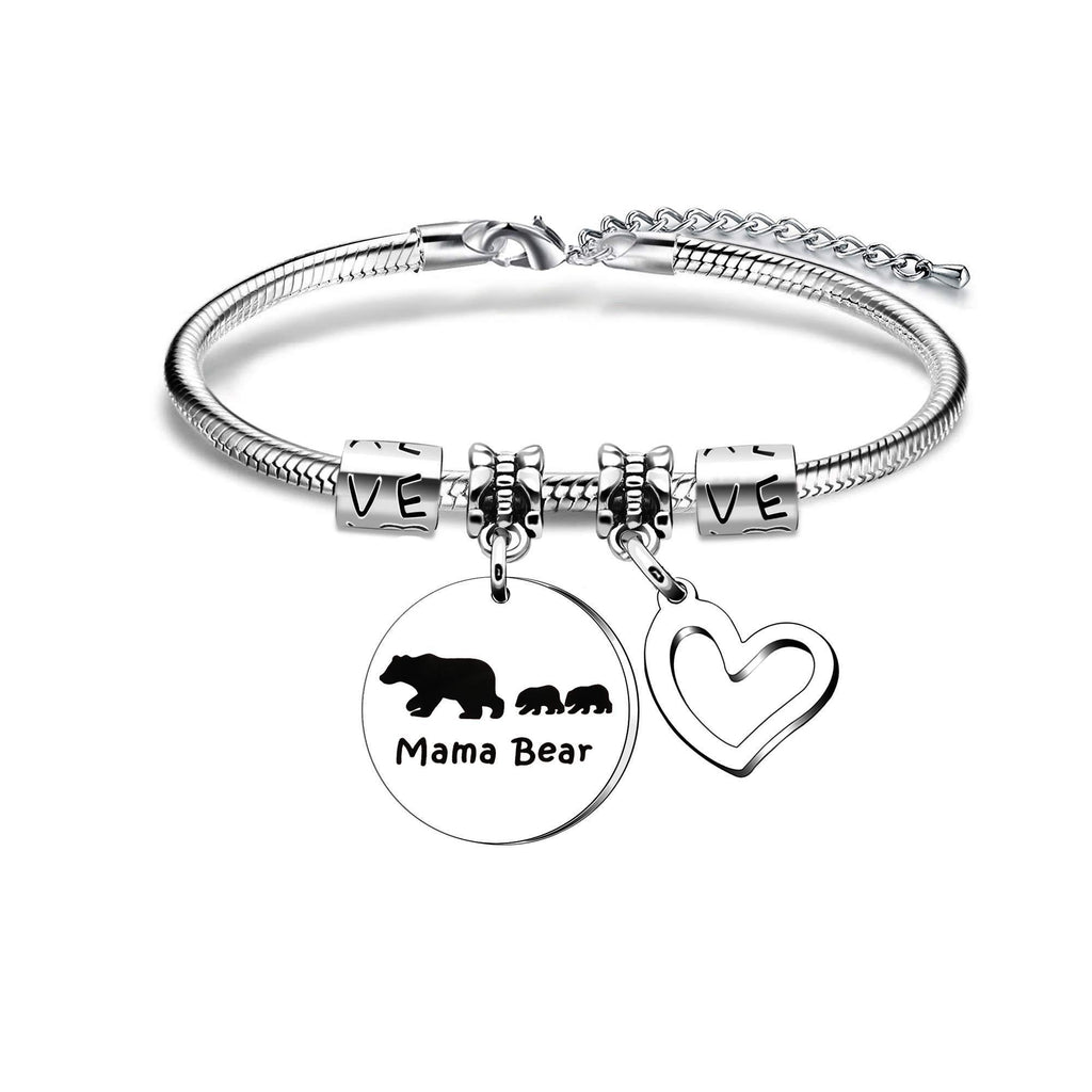 [Australia] - Mother's Day Gifts" Mama Bear" Charm Bracelet Birthday Mother's Day Christmas Gifts for Mum 
