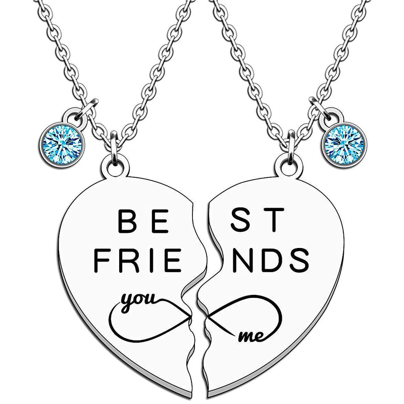 [Australia] - JMIMO 2 Pcs Necklace for Best Friend Stainless Steel Pendant Friendship Jewellery for Women Graduation Birthday Christmas 