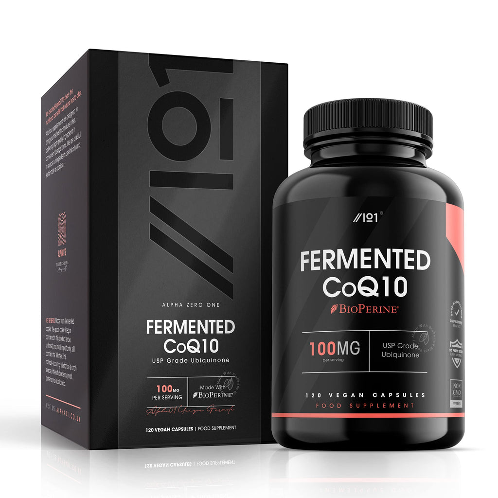 [Australia] - CoQ10 100mg with BioPerine® - 120 Vegan Capsules of High Strength Co Enzyme Q10 (4 Months Supply) - 100% Pure and Naturally Fermented Ubiquinone Coenzyme - No Synthetic Additives 