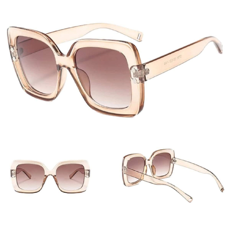 [Australia] - Champagne Gold Big Square Butterfly Sunglasses/Oversized Women Celeb Styling / 1950's Retro Glasses 