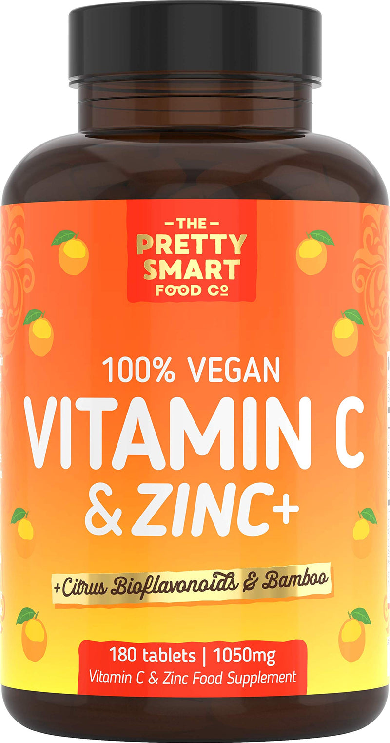 [Australia] - Powerful Vitamin C and Zinc Tablets - Vitamin C 1000mg with Zinc - 6 Month's Supply - Boosted with Citrus Bioflavonoids & Bamboo - For The Maintenance of a Normal Immune System - 180 Tablets - UK Made 