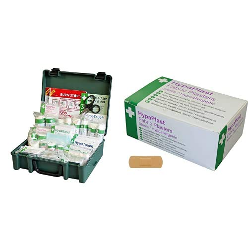 [Australia] - Safety First Aid Group Economy Workplace First Aid Kit BS 8599 Compliant, Medium with HypaPlast Fabric Plasters, 7.2 x 2.5 cm (Pack of 100) 