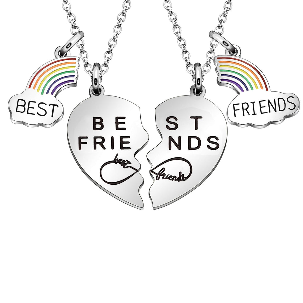 [Australia] - Maxforever Best Friends Gift, Best Friends 2 Split Heart Pendant Necklaces Friendship Necklace for Best Friends 