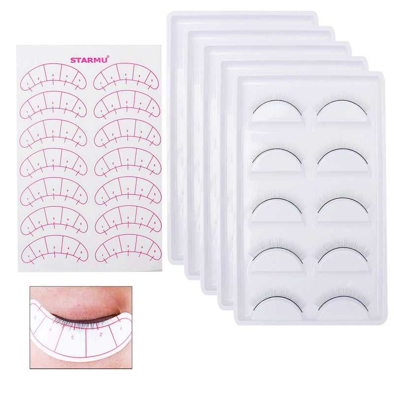 [Australia] - nuoshen 25 Pairs Training Lashes, Eyelash Extension Training Kit Practice Lashes Strips Self Adhesive for Teaching Lashes Extension Supplies 