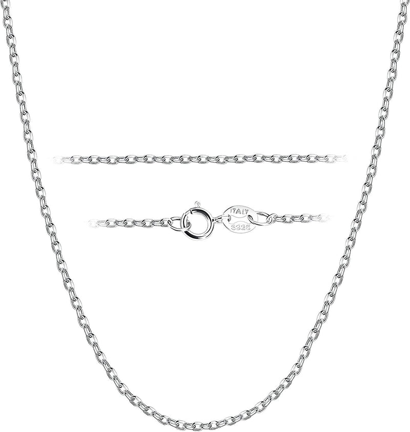 [Australia] - CELESTIA 925 Sterling Silver Chains Womens Basic Cable Chain with Spring-Ring Clasp, Fine Jewellery Accessories for Girls Pendant, 18" 20" Optional 18" 