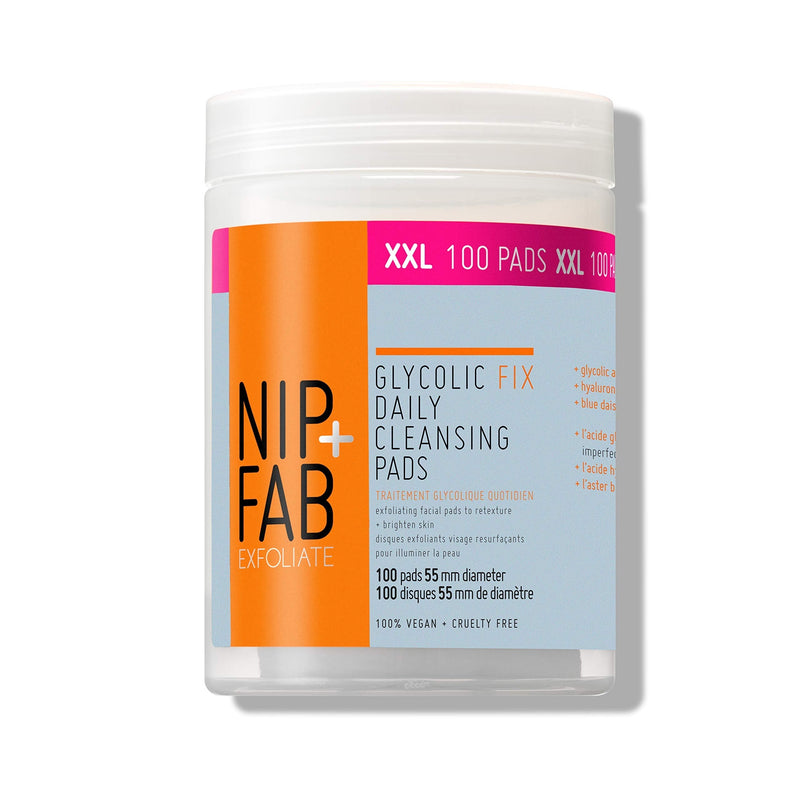[Australia] - Nip+Fab Glycolic Fix Cleansing Pads XXL, 135 ml, 100 Count 