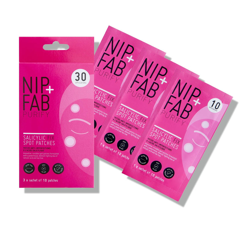 [Australia] - Nip + Fab Salicylic Acid Fix Spot Patches for Face with Tea Tree Blemishes Dark Spots Patch, 30 Count 