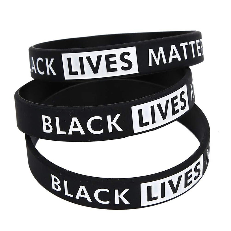[Australia] - Silicone Bracelet For Sport,3 Pcs Inspirational Black Lives Matter Wristband Silicone Engraved Bracelet 