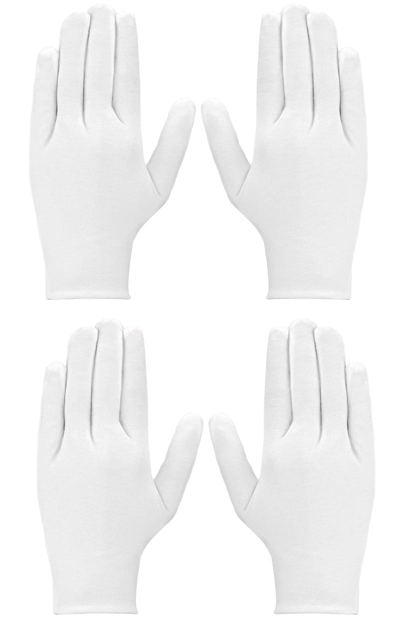 [Australia] - 2 Pairs 100% Cotton Moisturising and Protective Gloves for Eczema, Sensitive Dry Irritated Skin, Overnight Hand Cream Lotion Protection, Cosmetic, Spa Therapy, One Size Fits Men and Women 4 Count (Pack of 1) 