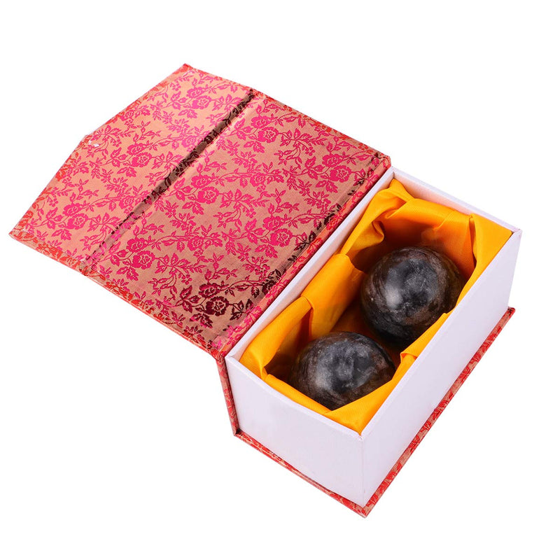 [Australia] - Healifty 1 Set/2PCS Chinese Exercise Baoding Balls Natural Jade Chinese Health Exercise Massage Balls for Health Care 52MM with Gift Case 